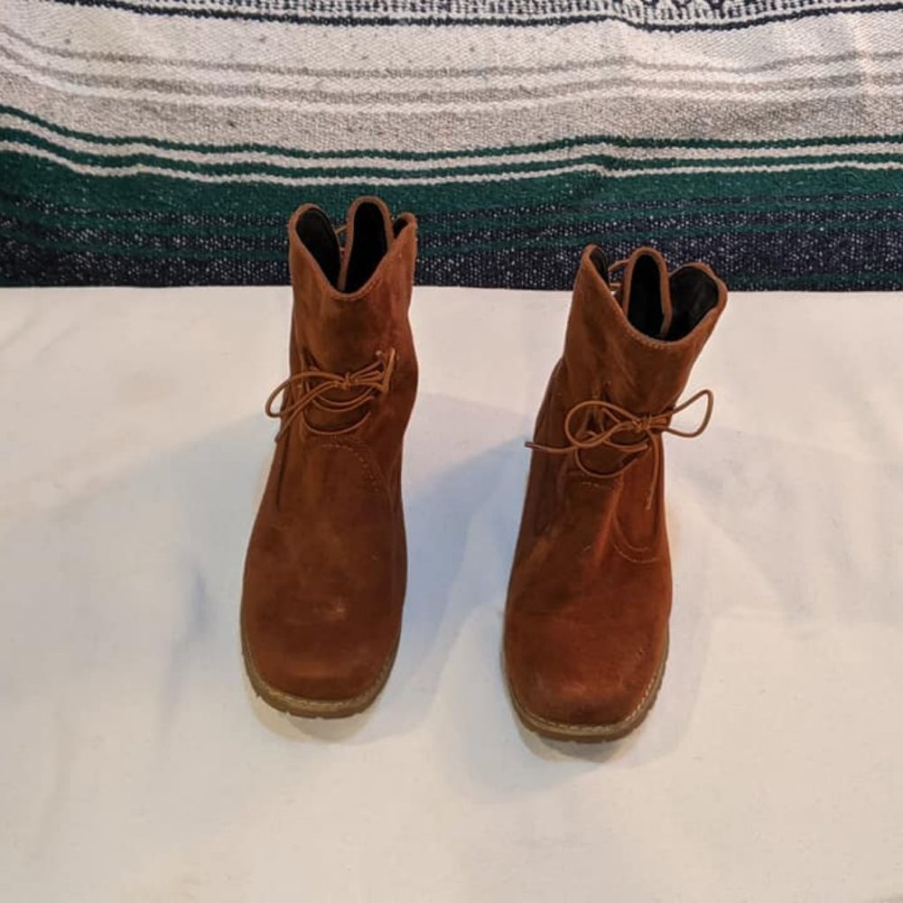 Microsuede Boots, Brown